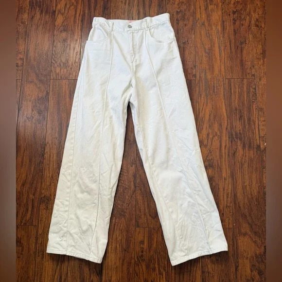 Lisa Says Gah Robyn High Waisted Straight Leg White Jeans Pants | Size 29 - Picture 4 of 8